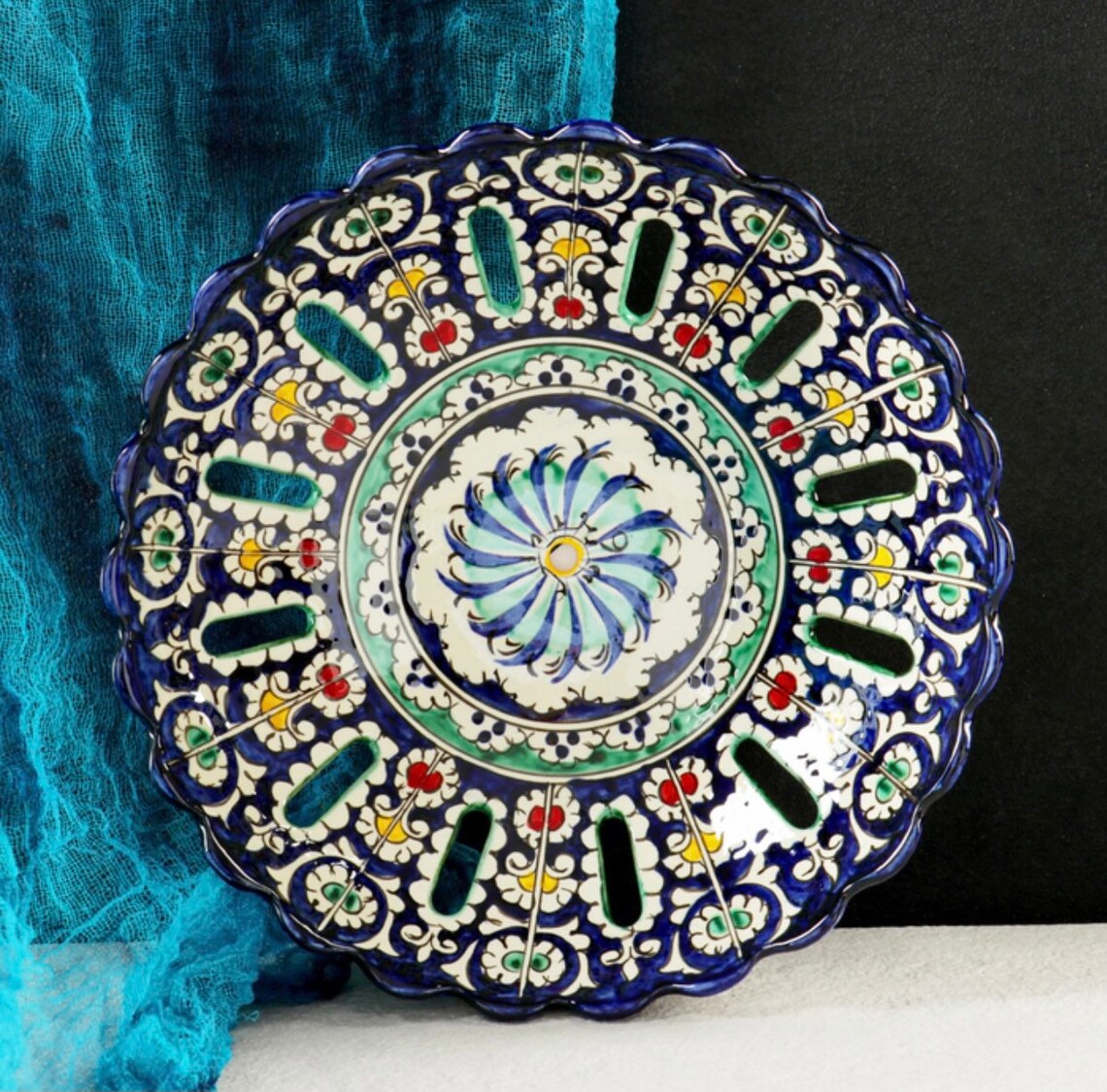 Rishtan ceramics. Uzbekistan. Pottery. Handmade. Tea set. Big Etsy