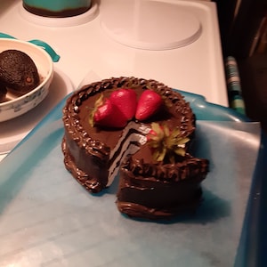 Faux Chocolate Frosted White Cake