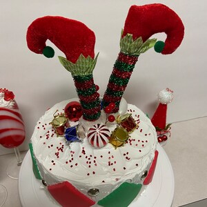 Faux Christmas Diving Elf Cake
