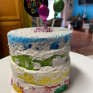 Faux Birthday Rainbow Cake