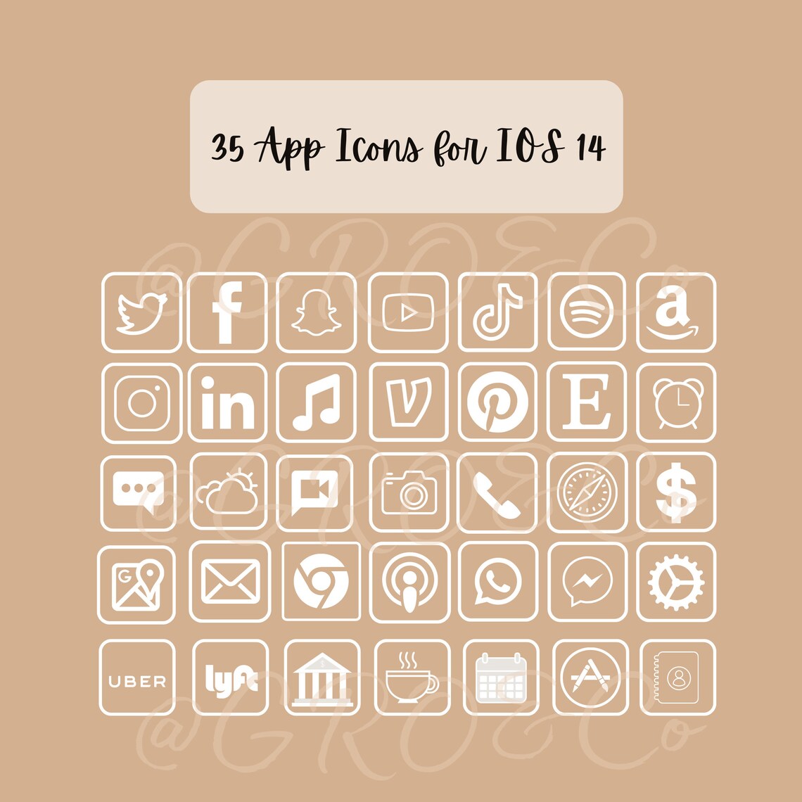 35 Beige Nude App Icons for iOS 14 Neutral Tones for iPhone Etsy