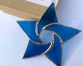 Stained Glass Star Christmas Ornament or Sun catcher