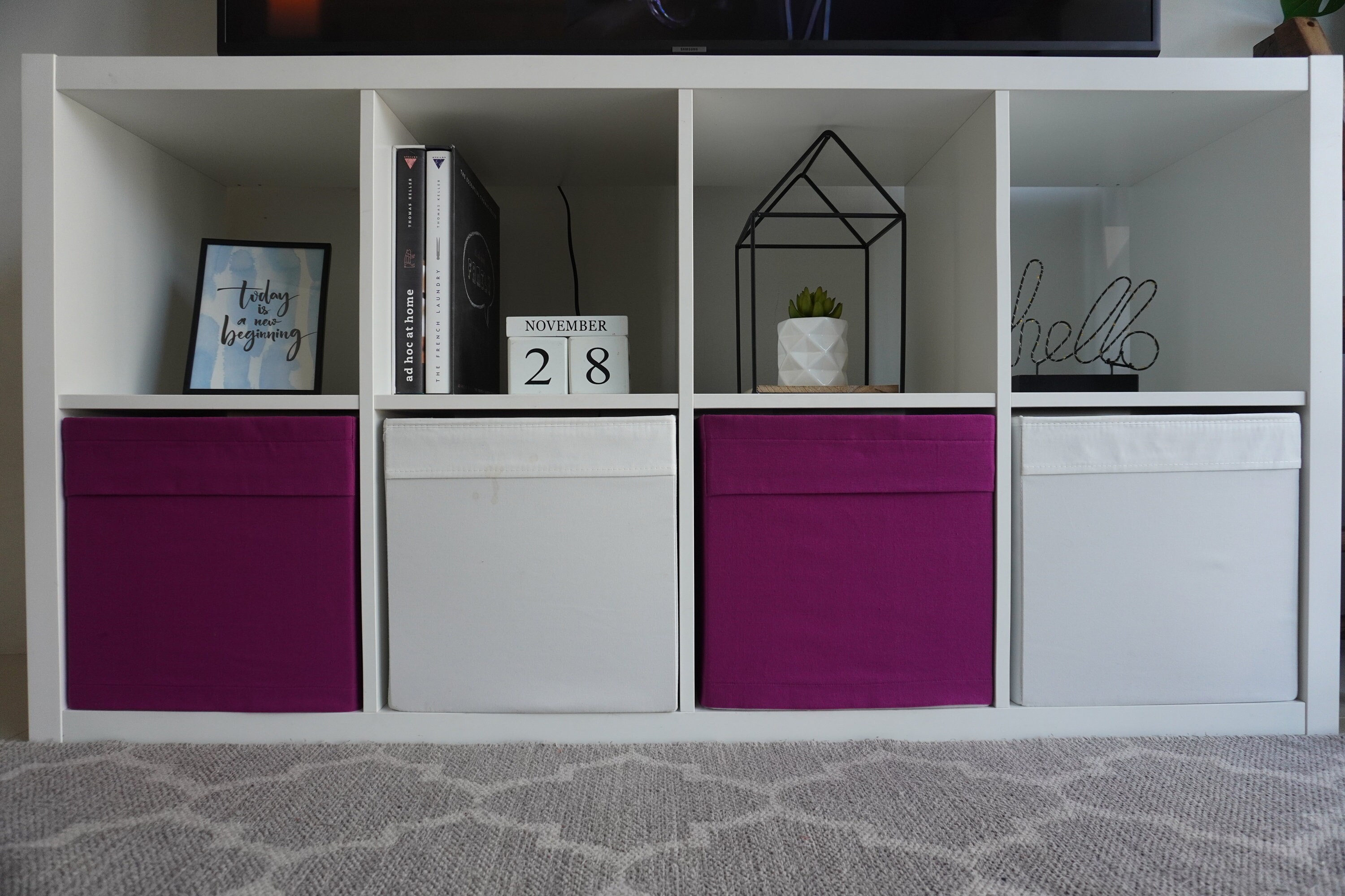 Ikea Drona Box Cover / Plum Purple Uni / Kallax plank unit / Etsy