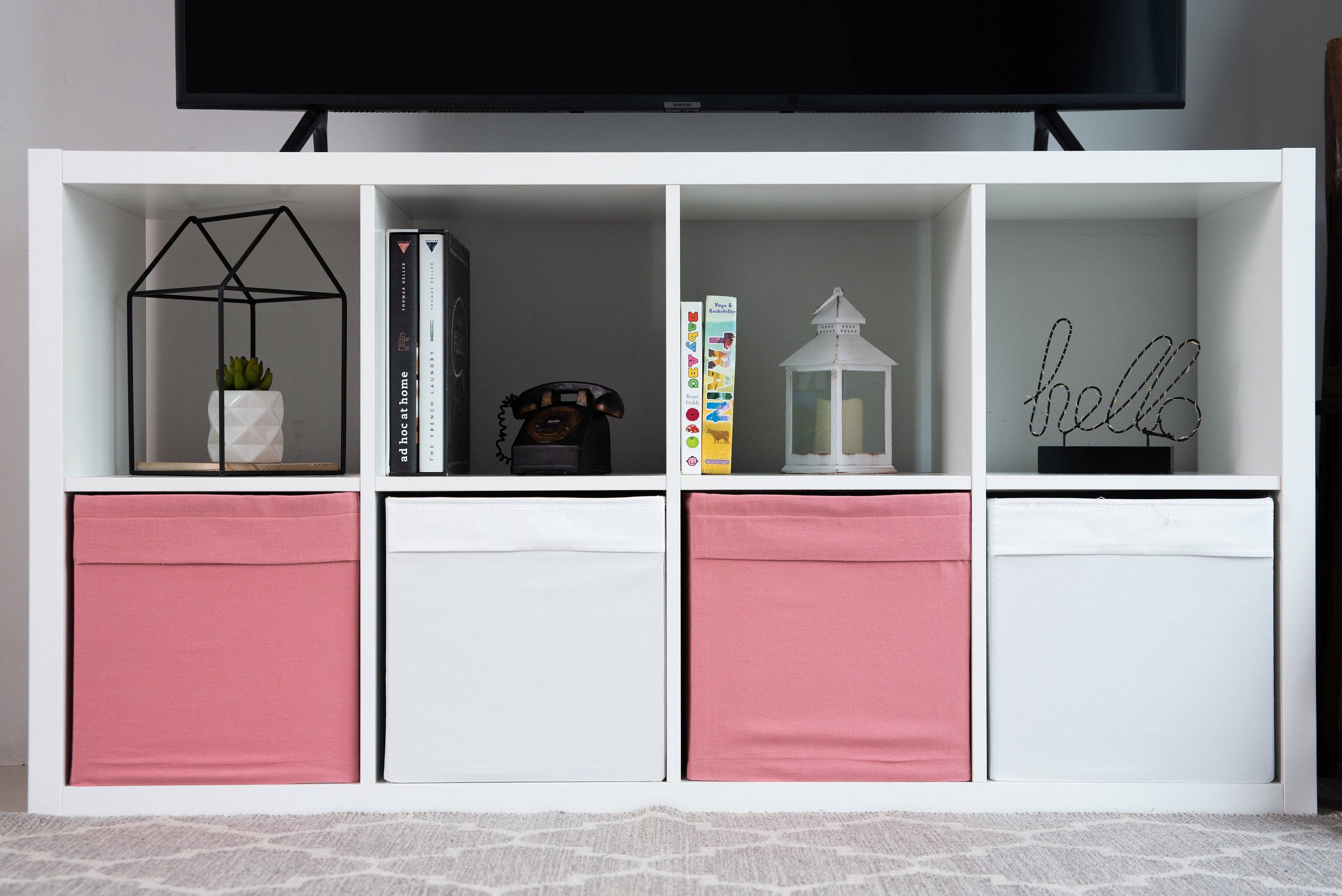 Ikea Drona Box Cover / Rose Pink Uni / Kallax shelf unit / Etsy