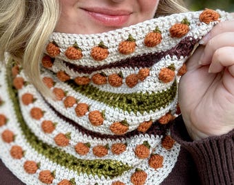 Pumpkin Cowl Crochet Pattern (Digital Download)