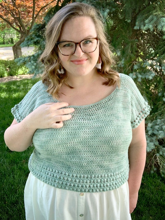 Pebbled Path Crop Crochet Pattern - Etsy