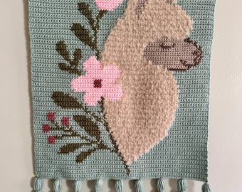 Alpaca Wall Hanging, Crochet Pattern