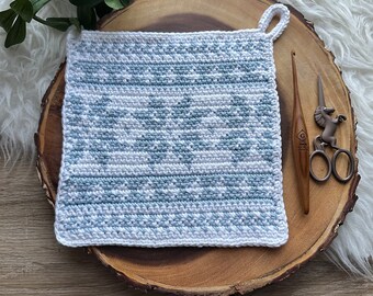 Melting Snow Potholder, Crochet Pattern