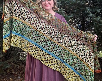 Many Adventures Shawl, Crochet Pattern