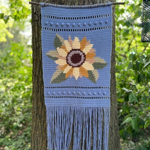 Sonnenblume, Wandbehang, Häkelmuster
