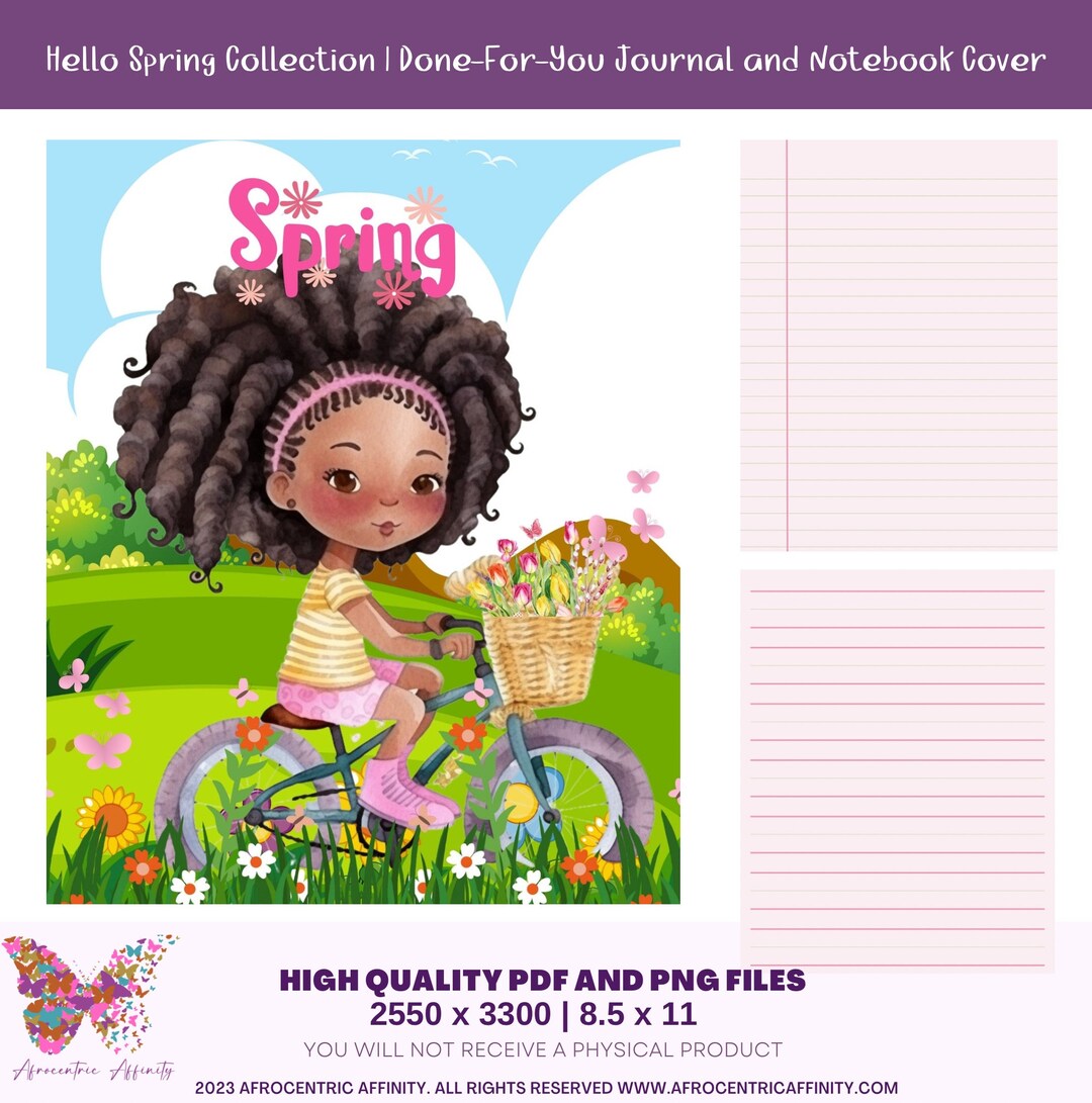 Colorful Digital Printable Journal Cover for Girls W/personal ...