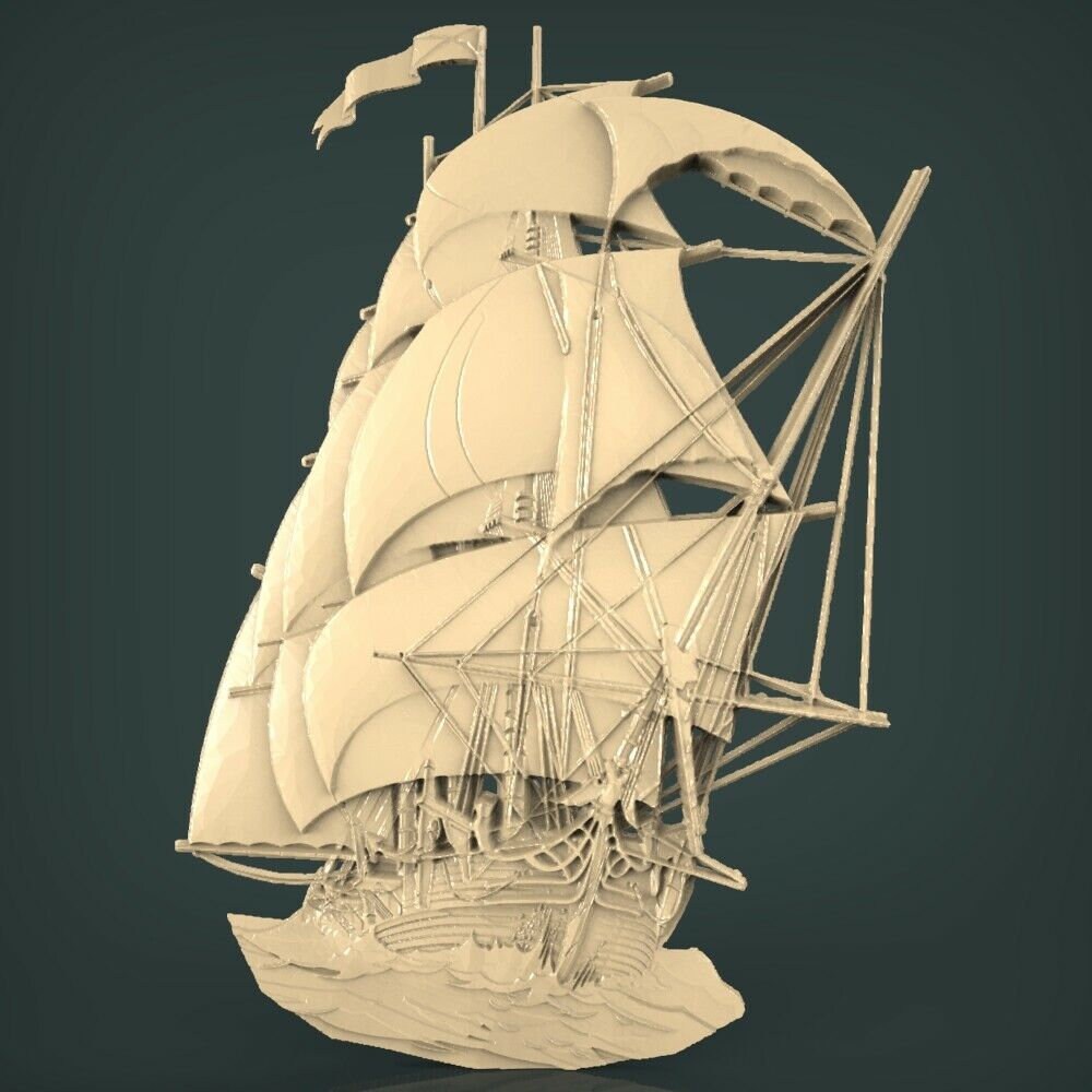 STL Model Ship for CNC Router 3D Printer Artcam Aspire Bas Etsy