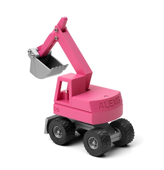 pink excavator toy