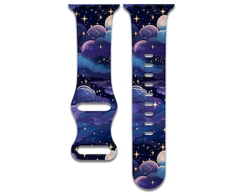Celestial stars, watch band compatible with apple watch series 1-9, 38mm, 40mm, 41mm, 42mm, 44mm, 45mm, 49mm, se, se2, ultra, ultra 2, sky