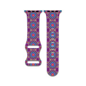 Funky Pattern Watch, Purple Band Compatible with Apple Watch Series 1-9, 38mm, 40mm, 41mm, 42mm, 44mm, 45mm, 49mm, SE, SE2, Ultra, Ultra 2