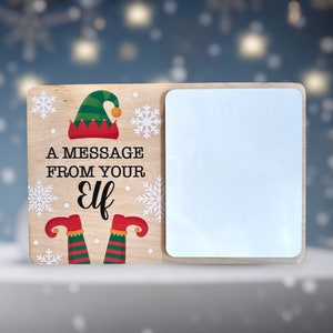 Eine Nachricht von Ihrer Elfe, Nachricht von der Elfe Whiteboard, Elfe Message Board, Elfen Dekor, Regal Nachricht, Weihnachtsfeiertage, Elfen Tradition, Kinder