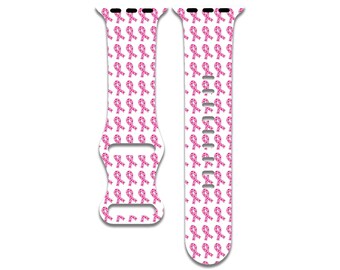 Pink Ribbon Apple Watch Band, Breast Cancer Awareness