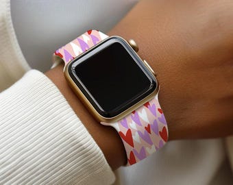 Valentine's Day Hearts Watch Band Compatible with Apple Watch Series 1-9, 38mm, 40mm, 41mm, 42mm, 44mm, 45mm, 49mm, SE, SE2, Ultra, Ultra 2