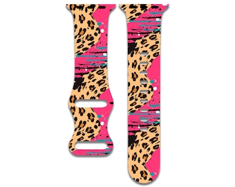 Pink Leopard Print Apple Watch Band