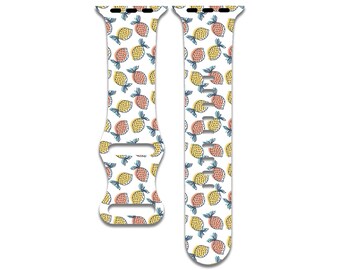 Correa para Apple Watch con diseño de limón, fruta, tropical, moderno y amarillo para mujer y hombre, compatible con Series 1-9, SE, SE2, Ultra (de 38 mm a 49 mm)