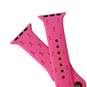 Breast Cancer Awareness, Cancer Ribbons, Engraved Apple Watch Band for a Woman, Compatible with Series 1-9, SE, SE2, Ultra – 38mm to 49mm