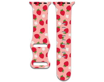 Strawberry Pink Apple Watch Band, Printed USA