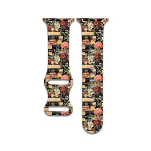 Books, Floral Books, Library Watch Band Compatible with Apple Watch Series 1-9, 38mm, 40mm, 41mm, 42mm, 44mm, 45mm, 49mm, SE, SE2, Ultra 2