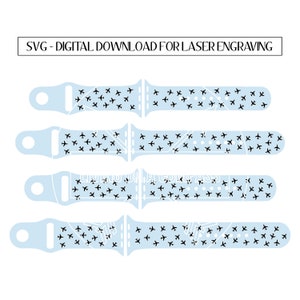 SVG Airplane Smart Watch Band, Travel, Planes I-Watch  38mm 40mm 42mm 44mm, iWatch Sports Wristband, Series 3 4 5 6