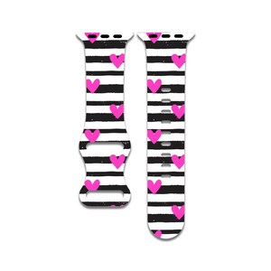 Black & white strips watch band compatible with apple watch series 1-9, 38mm, 40mm, 41mm, 42mm, 44mm, 45mm, 49mm, se, se2, ultra, ultra 2
