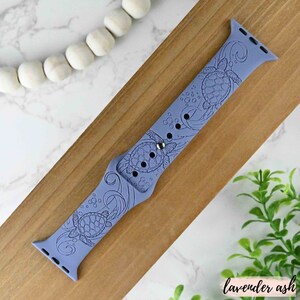 Turtles, Sea Turtle, Ocean, Beach, Animal Engraved Apple Watch Band for a Woman, Compatible with Series 1-9, SE, SE2, Ultra – 38mm to 49mm