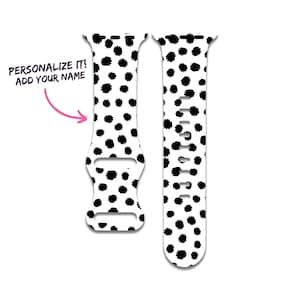 Black and White Dots Watch Band Compatible with Apple Watch Series 1-9, 38mm, 40mm, 41mm, 42mm, 44mm, 45mm, 49mm, SE, SE2, Ultra, Ultra 2
