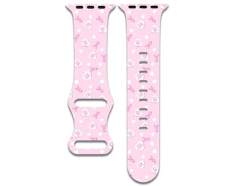 Pink Ribbon Apple Watch Band, Breast Cancer Awareness