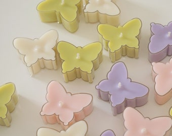 Butterfly Shaped Tea light Candles / Butterfly Lovers Gift  / Pastel Decor / Pack of 6