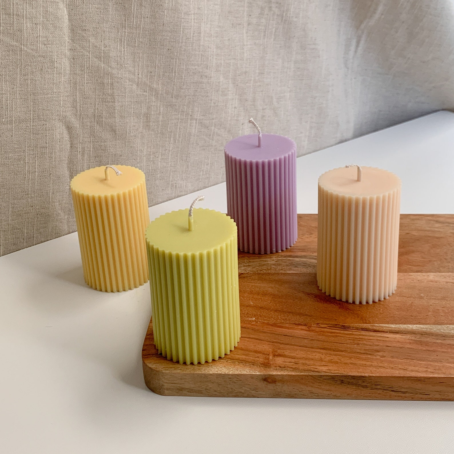 Pastel Ripple Candles / Pastel Candles / Pillar Candles Etsy UK