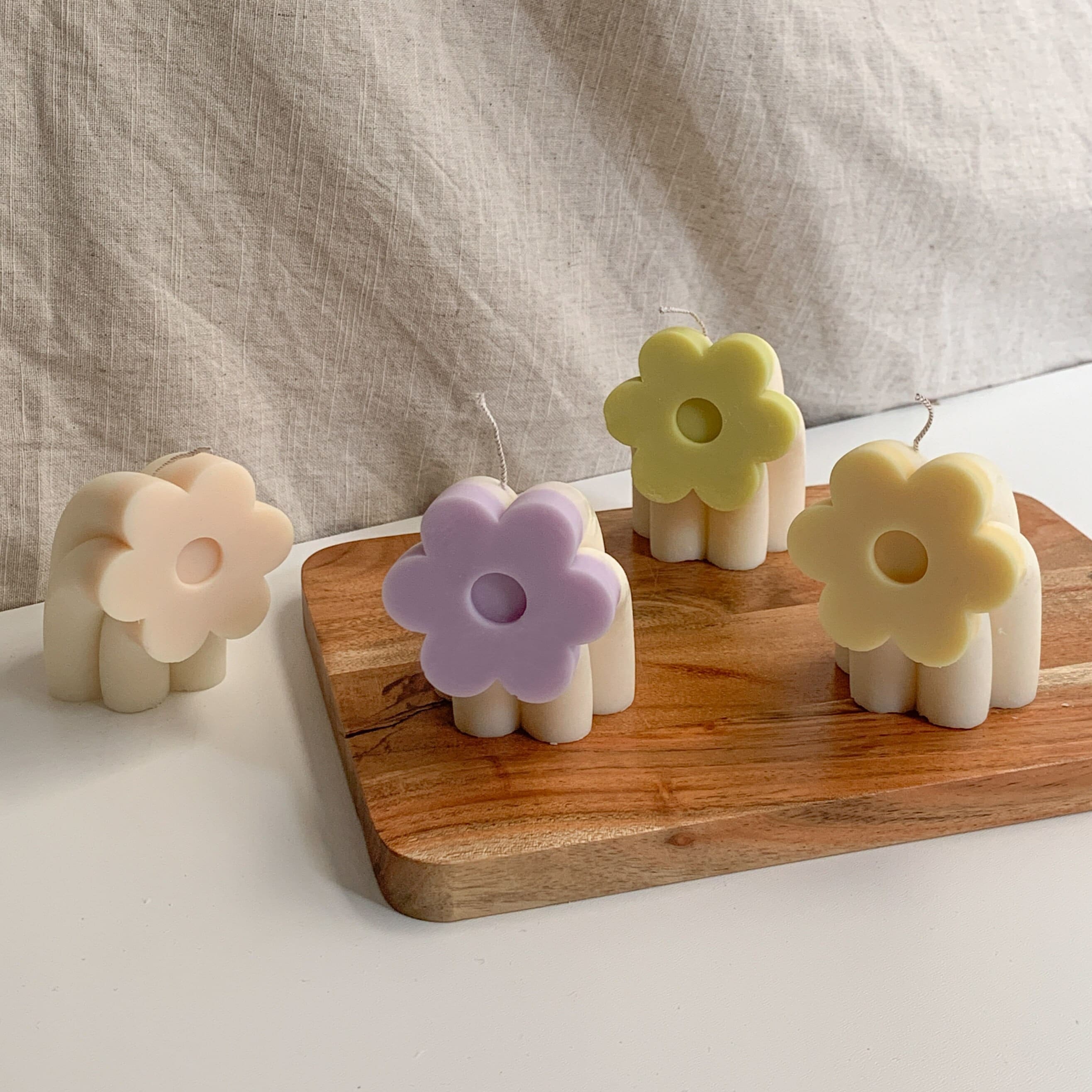 Bougies Rainbow Flower/Décoration Esthétique de La Pièce Bougies Pastel