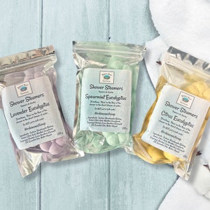 Shower Steamers for Sinus Relief, Shower Bombs, Menthol, Aromatherapy, Essential Oils, Spa Gift, Natural Ingredients and Handmade