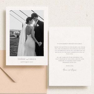 Hochzeit Dankeskarten, Foto Dankeskarte, Moderne Hochzeit Dankeskarte, Minimalistische Hochzeit Dankeskarte, Bearbeitbare Vorlage, #FLORENCE