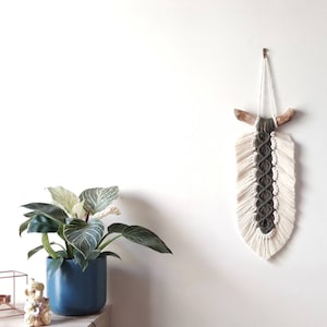 Macrame-veren, Macrame-muurhanger, Boho Decor, Macrame-bladeren, Handgeweven