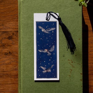 Owls at Midnight Watercolour Bookmark