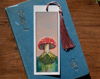 Toadstool Frogs Watercolour Bookmark