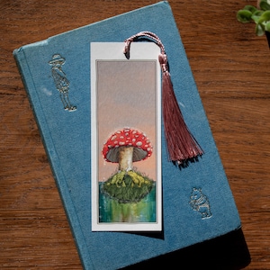 Toadstool Frogs Watercolour Bookmark