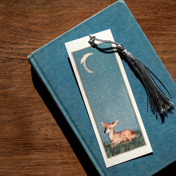 Deer in the Snow Watercolour Bookmark