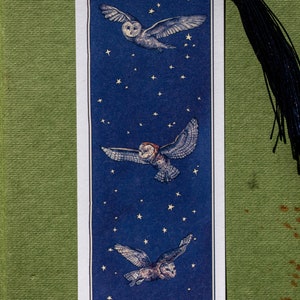 Owls at Midnight Watercolour Bookmark image 5