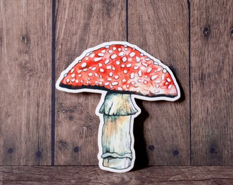 Toadstool Watercolour Sticker