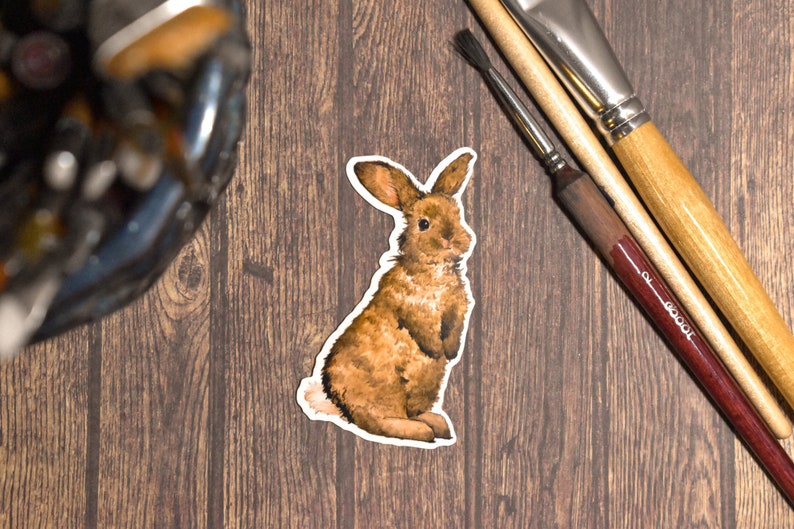 Bunny Rabbit Watercolour Sticker image 2