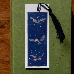 Owls at Midnight Watercolour Bookmark image 7