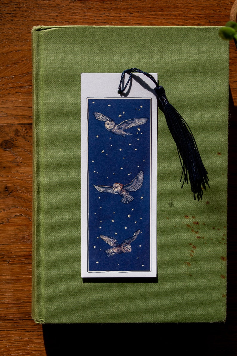 Owls at Midnight Watercolour Bookmark image 7