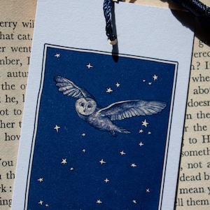 Owls at Midnight Watercolour Bookmark image 3