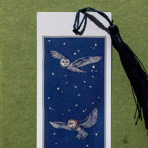 Owls at Midnight Watercolour Bookmark image 4