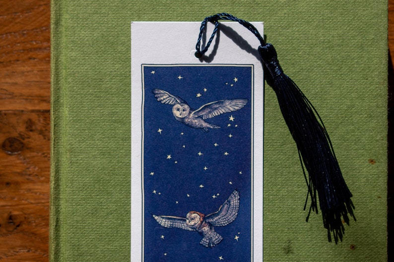 Owls at Midnight Watercolour Bookmark image 4